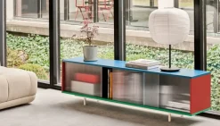 HAY Colour Cabinet m/ glasdörrar, golvstående, 180 cm, flerfärgad