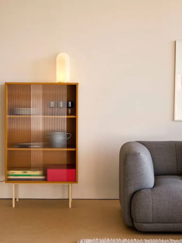 HAY Colour Cabinet med glasdörrar, hög, gul