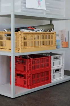 HAY Colour Crate, M, återvunnen plast, röd