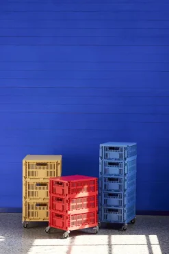 HAY Colour Crate, M, återvunnen plast, elektrisk blå