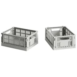 HAY Colour Crate Mini, 2-pack, ljusgrå