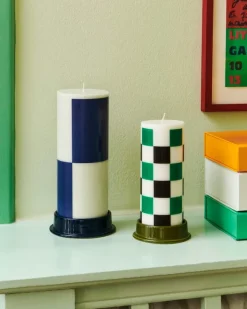 HAY Column ljus, M, off-white - grön - svart karo