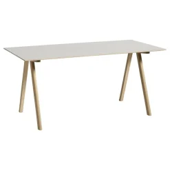 HAY CPH10 2.0 skrivbord, 160 x 80 cm, lackad ek - benvit linoleum