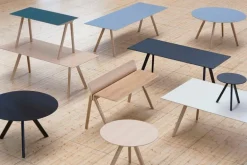 HAY CPH10 2.0 skrivbord, 160 x 80 cm, lackad ek - benvit linoleum