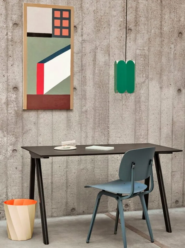 HAY CPH90 2.0 skrivbord, 130 x 65 cm, svart ek - svart ekfaner