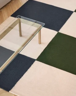 HAY Ethan Cook Flat Works matta, 200 x 300 cm, persikogrön rutig