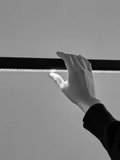 HAY Factor Linear taklampa, Diffused 1500, mjuk svart