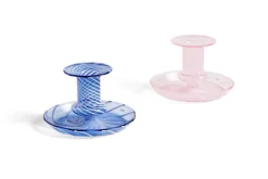 HAY Flare Stripe ljushållare, rosa - vit