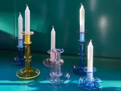 HAY Flare Stripe ljushållare, rosa - vit