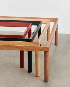 HAY Kofi bord 80 x 80 cm, lackad ek - klarglas