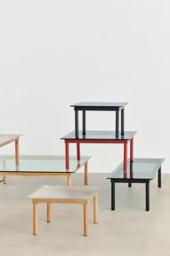 HAY Kofi bord 60 x 60 cm, lackad ek - räfflat glas