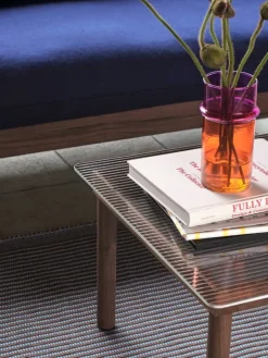 HAY Kofi bord 140 x 50 cm, lackad valnöt - räfflat glas