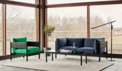 HAY Kofi bord 140 x 50 cm, svartlackerad ek - klarglas