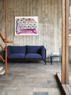 HAY Kofi bord 60 x 60 cm, svartlackerad ek - räfflat glas