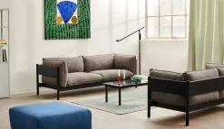 HAY Kofi bord 140 x 50 cm, svartlackerad ek - räfflat glas