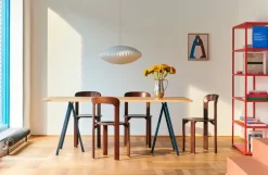 HAY Loop Stand bord, 180 cm, djupblå - lackerad ek