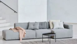 HAY Mags Soft schäslong 331 cm, lågt vänster armstöd, Linara 443 - ljusgrå