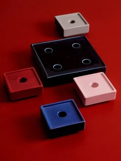 HAY Mattone ljusstake, stor, mörkblå