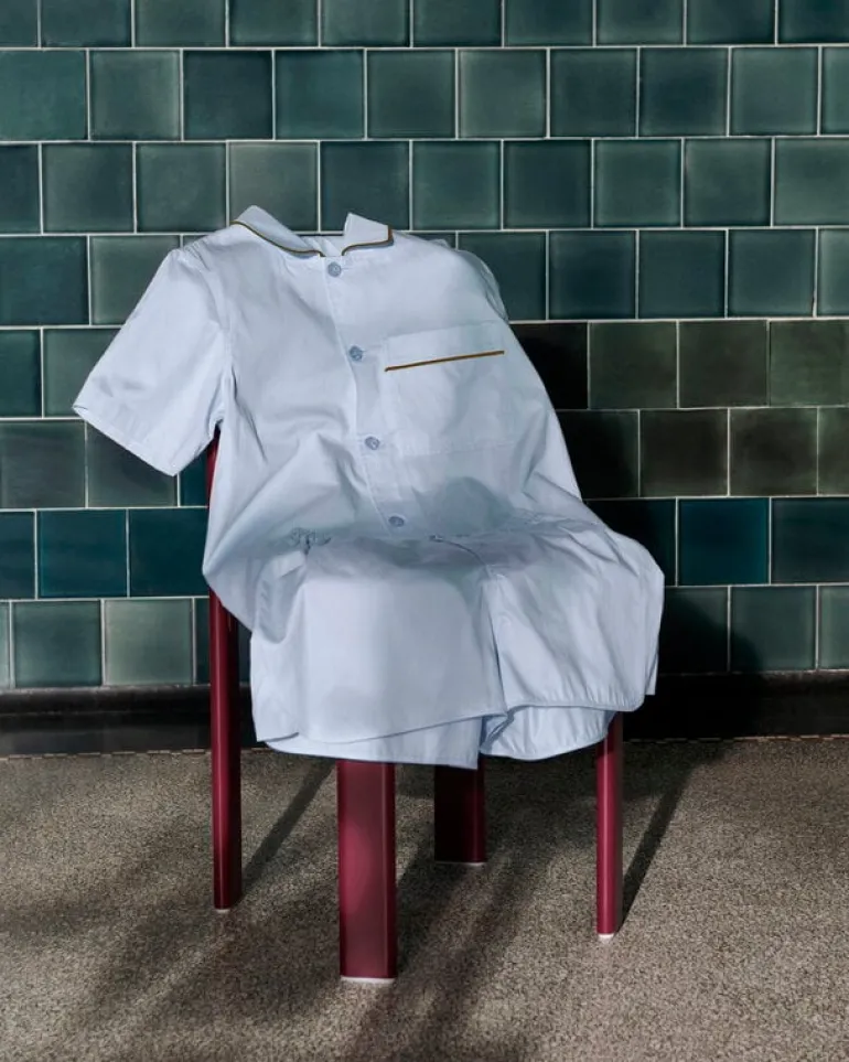 HAY Outline pyjamaströja, kortärmad, ljusbå