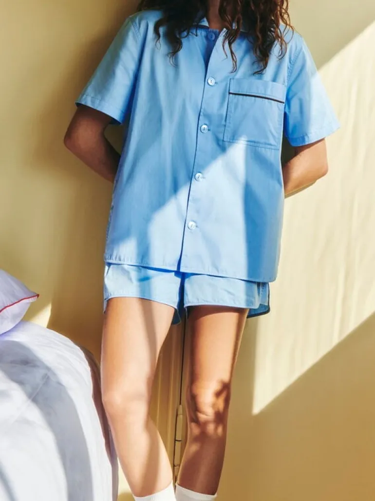 HAY Outline pyjamaströja, kortärmad, ljusbå