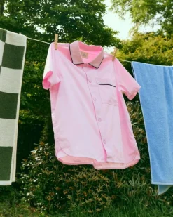 HAY Outline pyjamaströja, kortärmad, ljusrosa