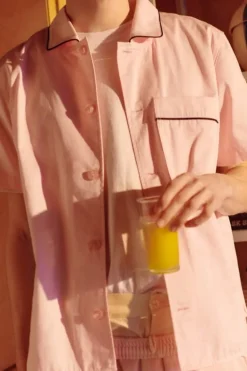 HAY Outline pyjamaströja, kortärmad, ljusrosa