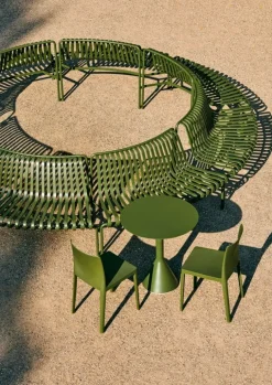 HAY Palissade Park matbänk, ut-ut, set om 2, antracit