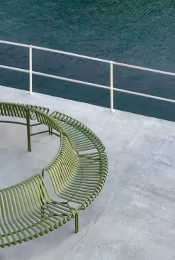 HAY Palissade Park matbänk, ut-ut, set om 2, oliv