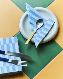 HAY Pattern servett, lunch, 20-pack, ljusblå - blådammig pelarrandig