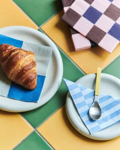 HAY Pattern servett, lunch, 20-pack, ljusblå - blådammig pelarrandig