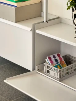 HAY Pier System 133 hylla, 3 kolumner, PS vit - aluminium