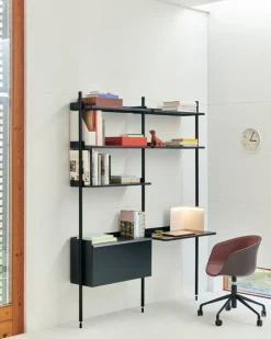 HAY Pier System 12 hylla, 2 kolumner, PS svart - svart