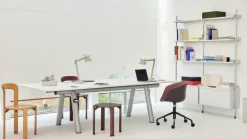 HAY Pier System 132 hylla, 2 kolumner, PS vit - aluminium