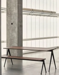 HAY Pyramid bänk 12, svart - rökt ek