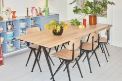 HAY Pyramid bord 02, 190 x 85 cm, beige - rökt ek