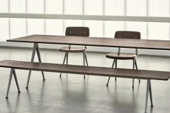 HAY Pyramid bord 02, 190 x 85 cm, beige - rökt ek