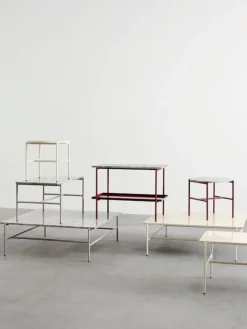 HAY Rebar sidobord, 75 x 44 cm, ladugårdsröd - grå marmor