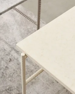 HAY Rebar soffbord, 100 x 104 cm, alabaster - beige marmor
