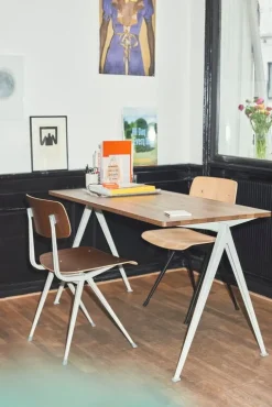 HAY Result stol, beige - rökt ek