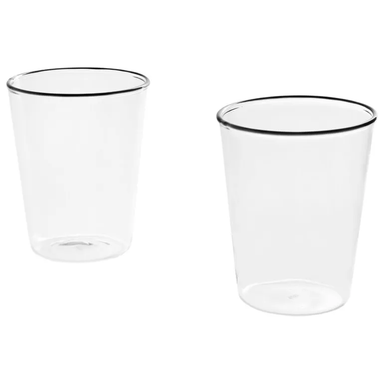 HAY Rim dricksglas, 2 stycken, ofärgad - svart kant
