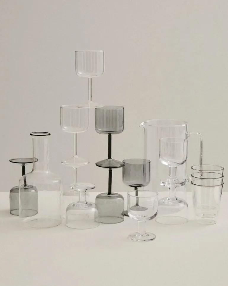 HAY Rim dricksglas, 2 stycken, ofärgad - svart kant