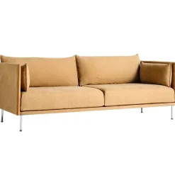 HAY Silhouette soffa 3-sits, Linara 142/Silk cognac - krom