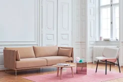 HAY Silhouette soffa 3-sits, Linara 142/Silk cognac - krom