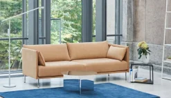 HAY Silhouette soffa 3-sits, Linara 142/Silk cognac - krom