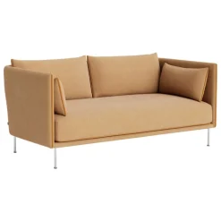 HAY Silhouette soffa 2-sits, Linara 142/Silk cognac - krom