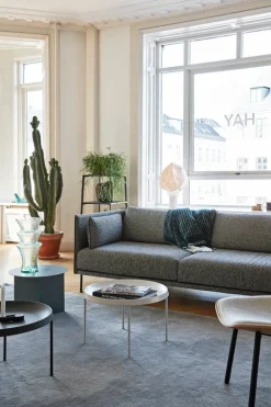 HAY Silhouette soffa 3-sits, Olavi 03/Silk, svart - svart stål