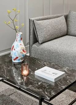 HAY Silhouette soffa 3-sits, Olavi 03/Silk, svart - svart stål