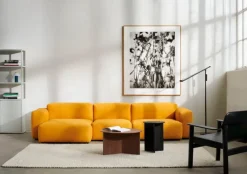 HAY Slit Wood bord, 35 cm, högt, svart