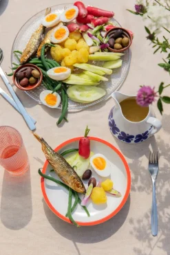 HAY Sobremesa serveringsskål, S, vit - röd