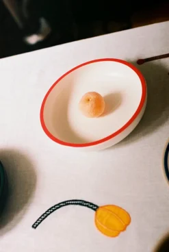 HAY Sobremesa serveringsskål, S, vit - röd